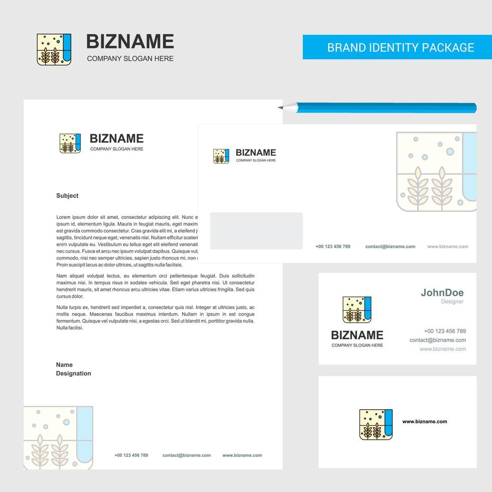 Grains bag Business Letterhead Envelope and visiting Card Design vector template