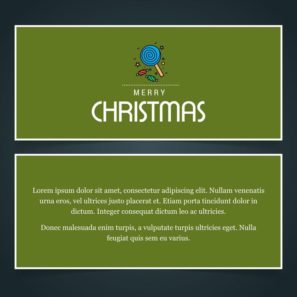 Christmas greetings card with typography and green background vector