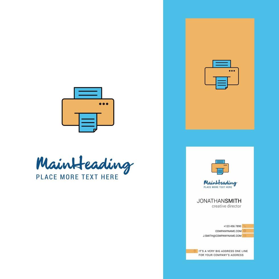 Printer Creative Logo and business card vertical Design Vector