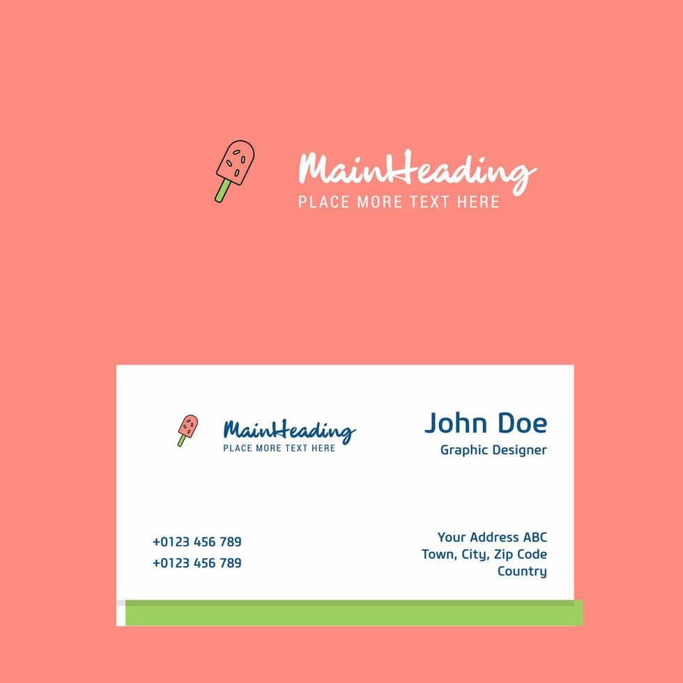 Ice cream logo Design with business card template Elegant corporate identity Vector