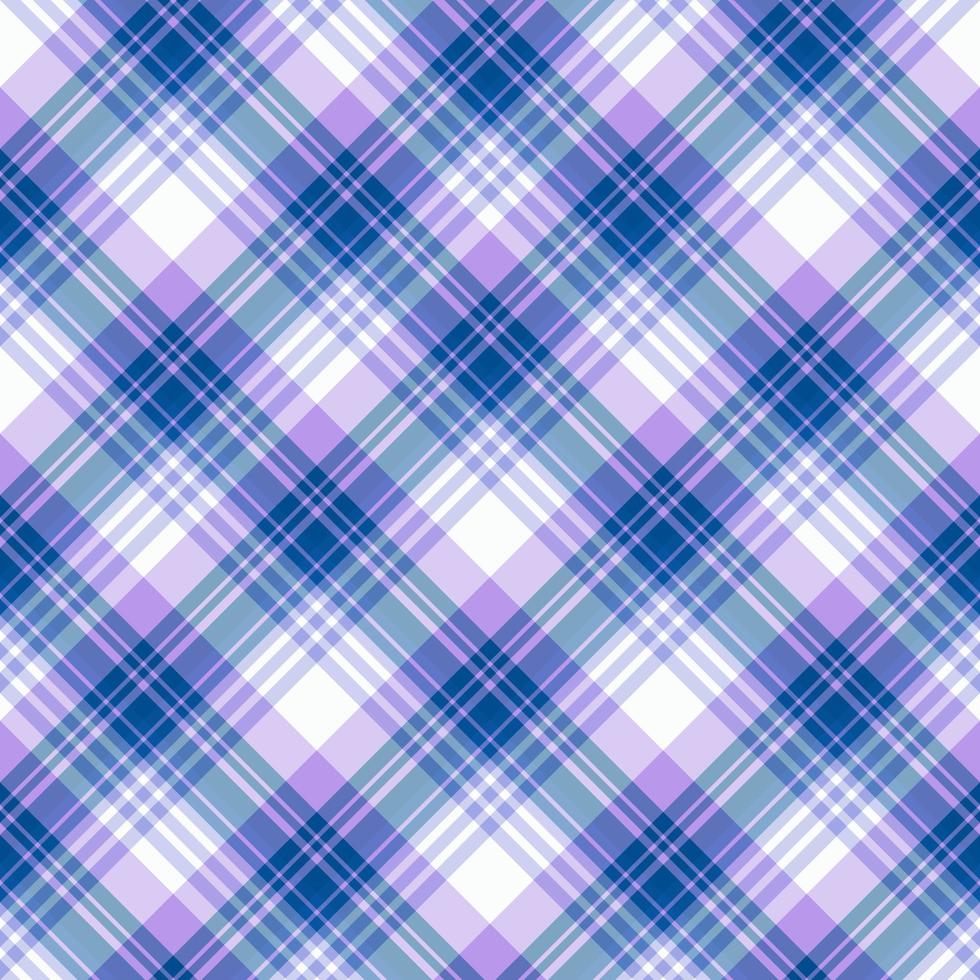 Seamless pattern in dark blue, light violet and white colors for plaid, fabric, textile, clothes, tablecloth and other things. Vector image. 2