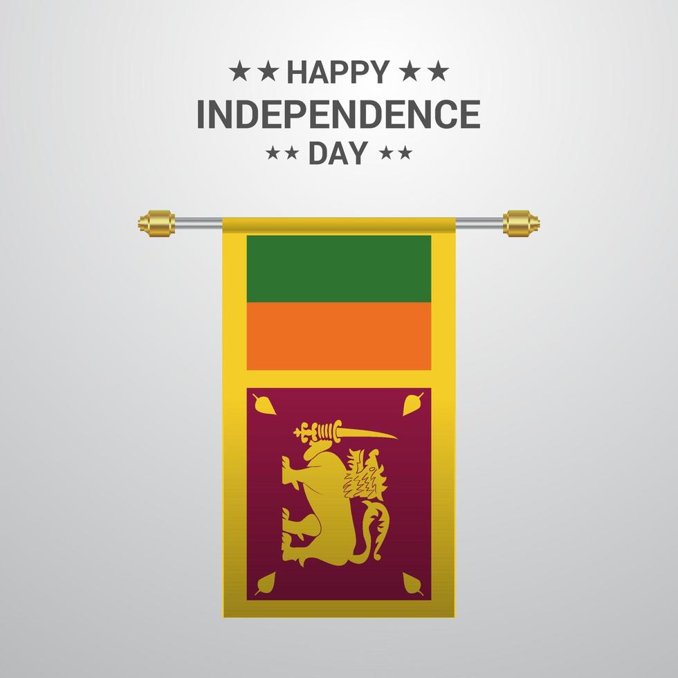 fondo de bandera colgante del día de la independencia de sri lanka vector