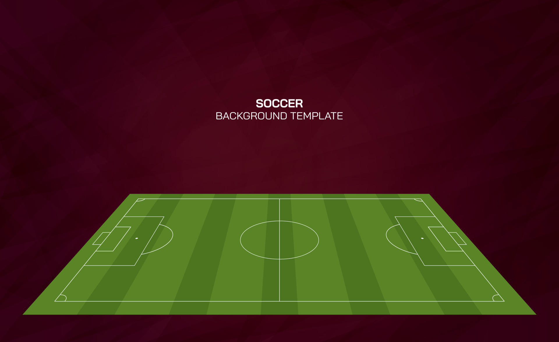 Vector illustration of soccer field with blank space on abstract red