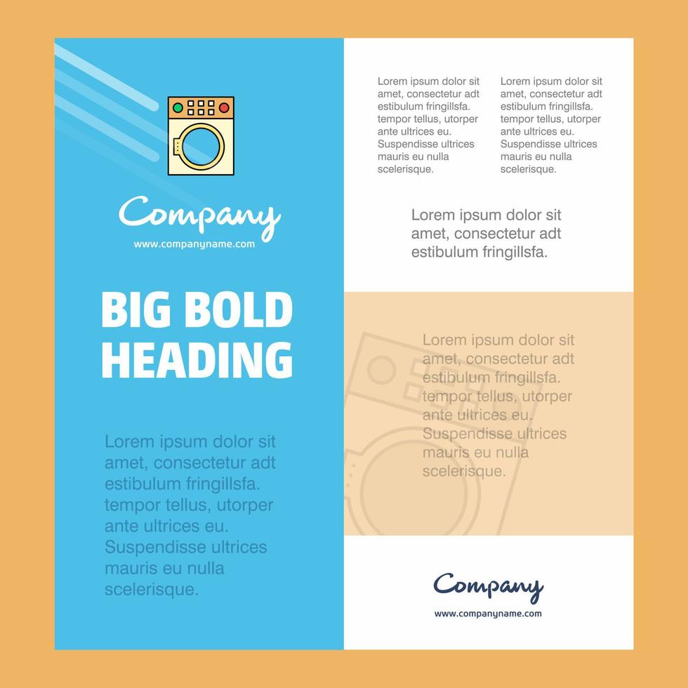 Washing machine Business Company Poster Template with place for text and images vector background