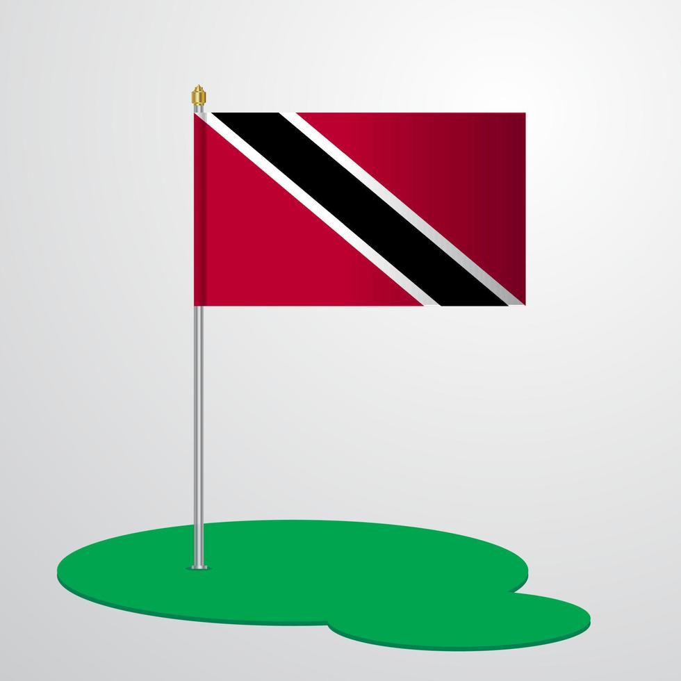 asta de la bandera de trinidad y tobago vector