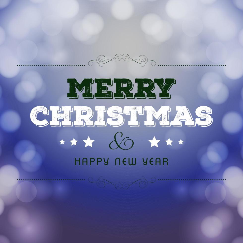 Christmas greetings card design with blue background vector