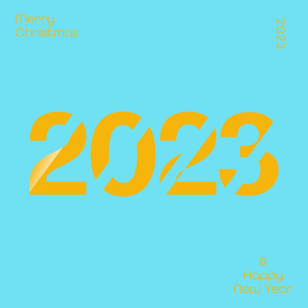 Happy new year 2023 square banner design. Can be used for social media posts, greeting cards and the web. vector