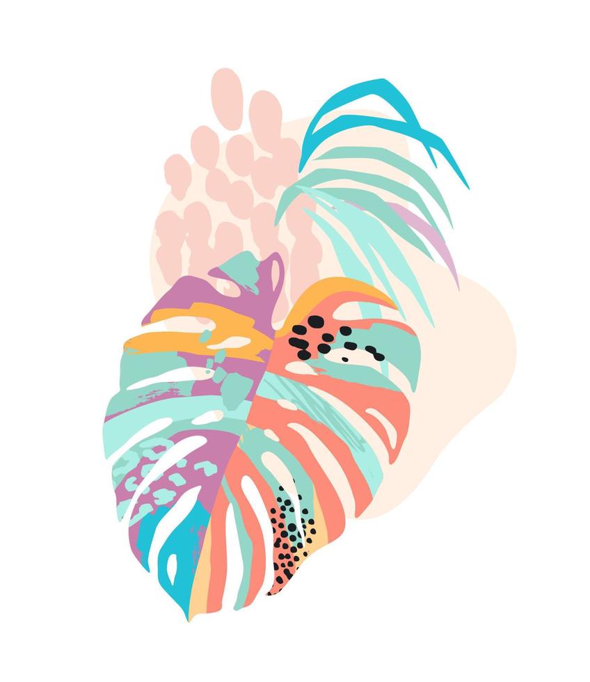 ilustración tropical abstracta. diseño aislado para camisetas, afiches, portadas, tarjetas, decoración de interiores y otros usuarios. vector