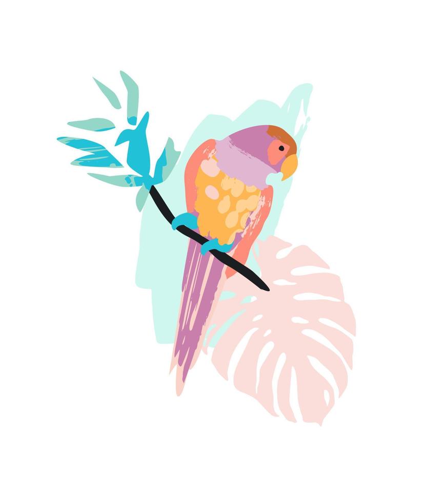 Abstract tropical illustration. Isolated design for tshirt, posters, covers, cards, interior decor and other use. vector