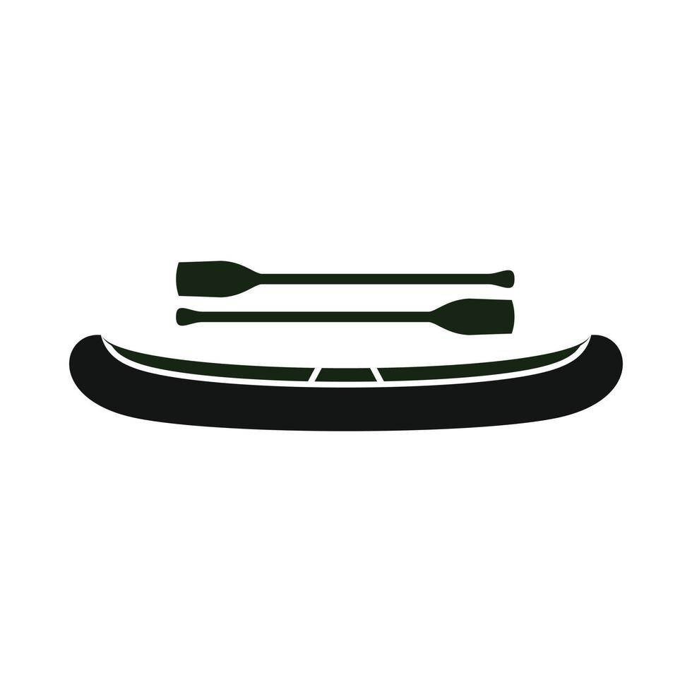 Kayak with oars icon, simple style vector