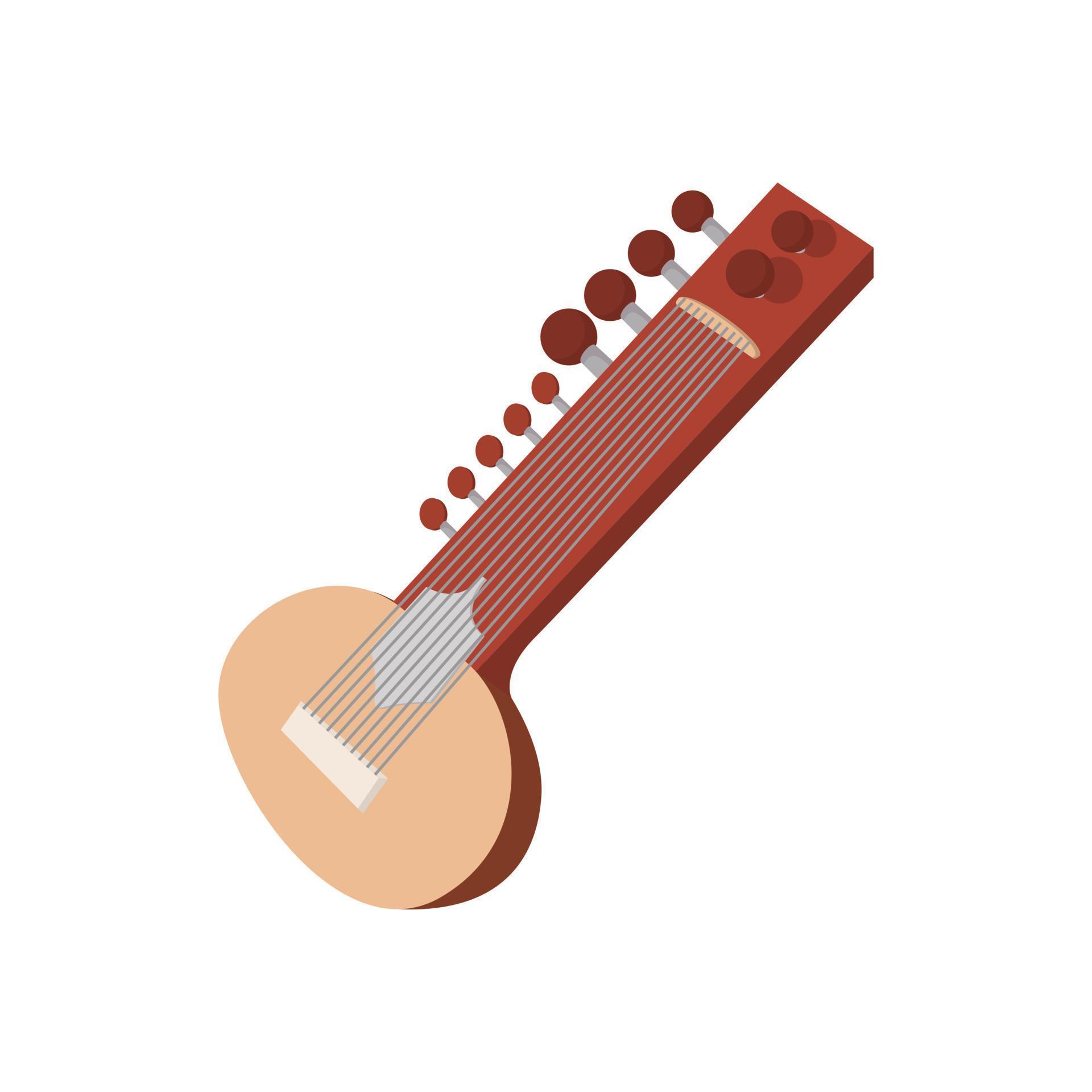 Traditional Indian sarod icon, cartoon style 14073170 Vector Art at Vecteezy