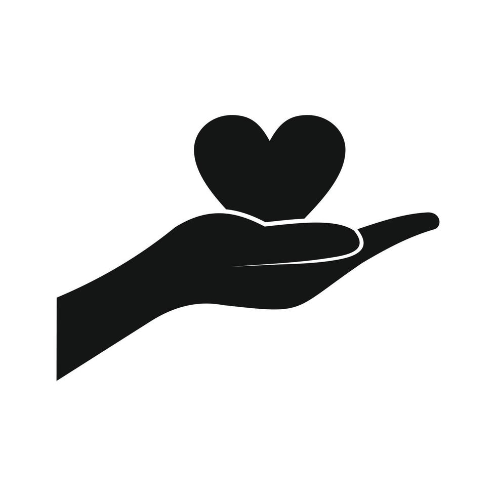 A hand giving a heart icon vector