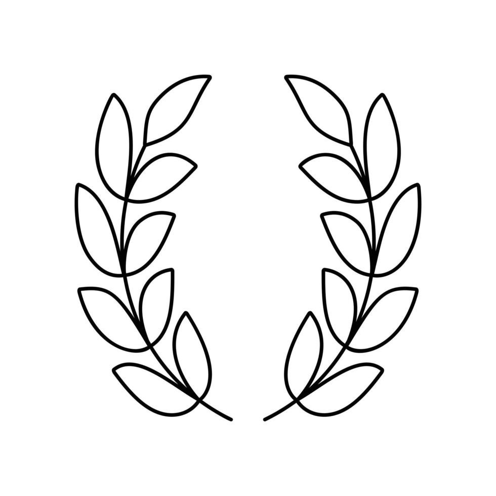 Laurel wreath line icon vector