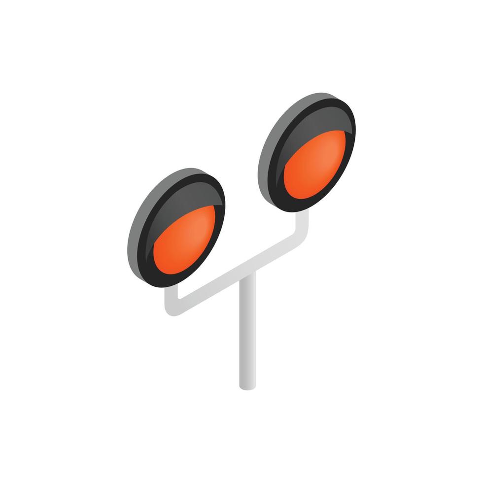 Railway crossing light isometric icon vector