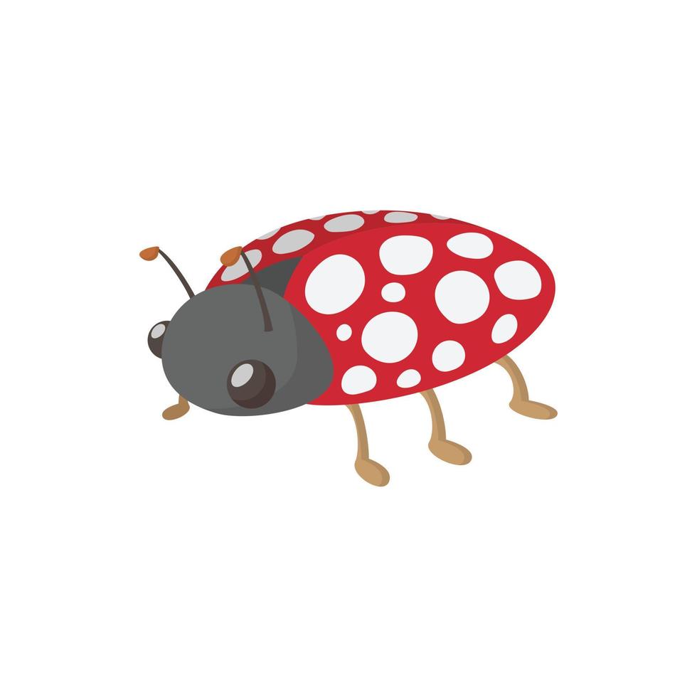 Ladybug icon, cartoon style vector