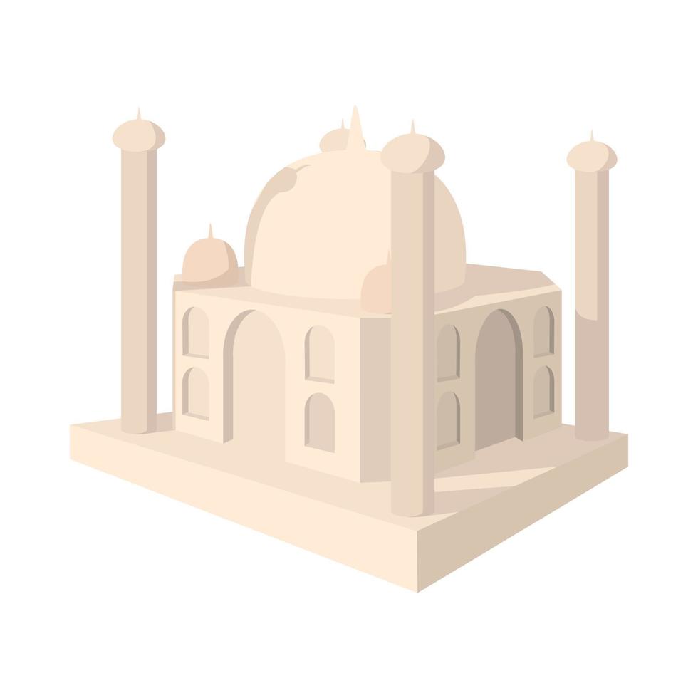 Taj Mahal, India icon, cartoon style vector