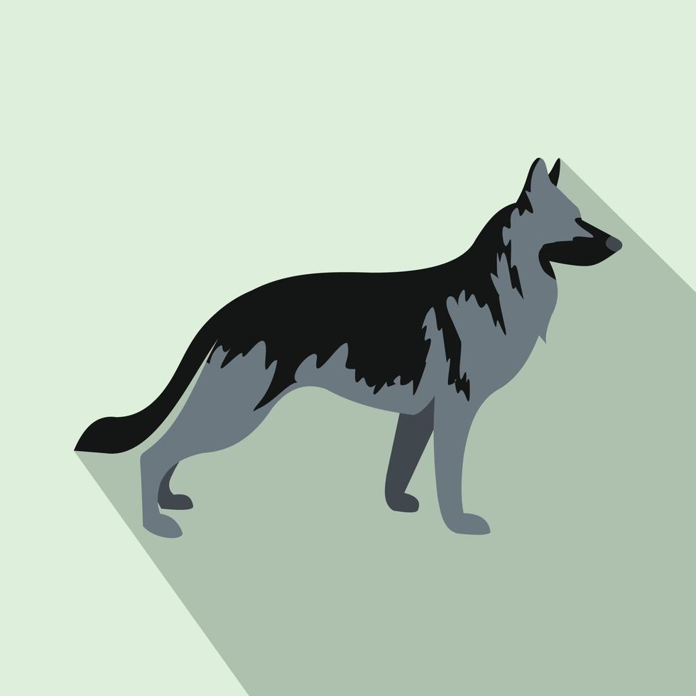 icono de perro pastor alemán, estilo plano vector