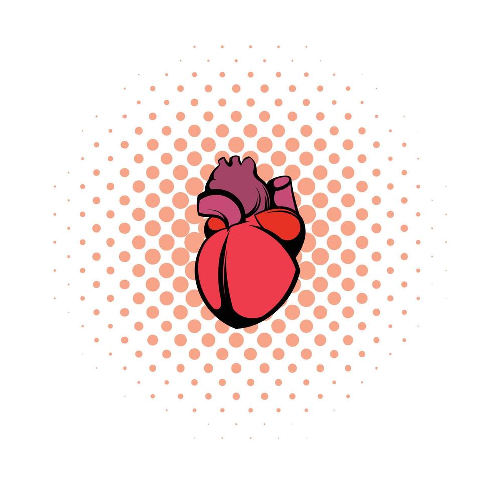 icono del corazón humano, estilo comics vector