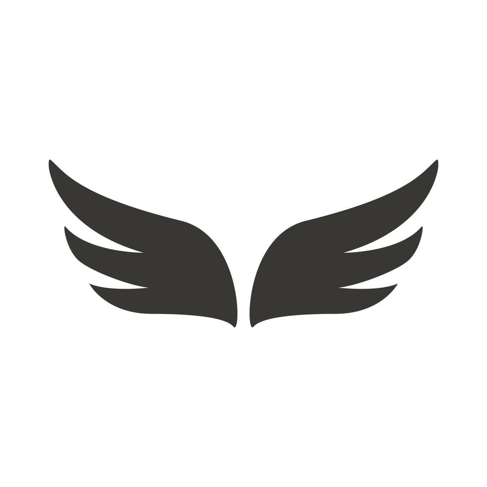 A pair of abstract black wings icon, simple style vector