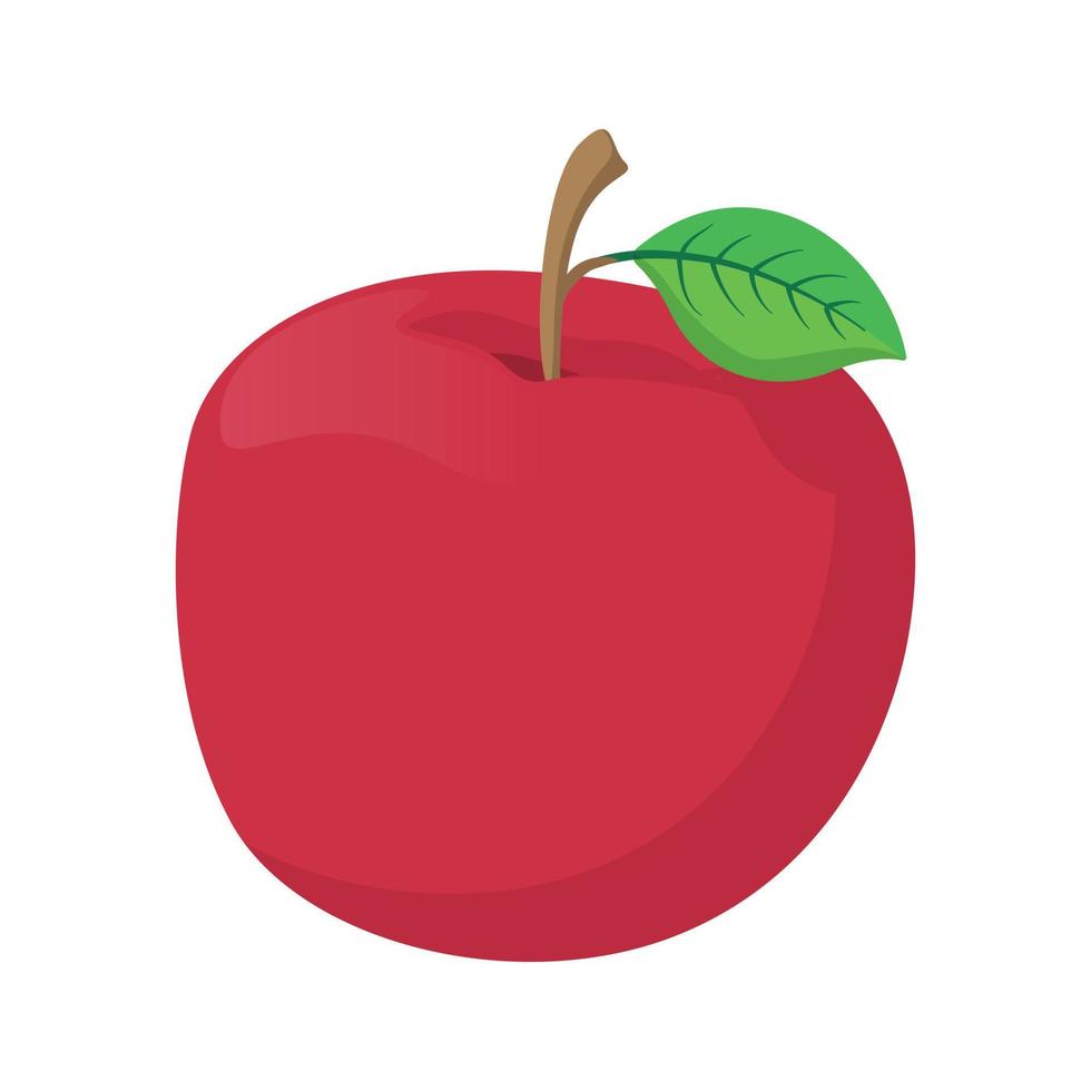 icono de dibujos animados de manzana roja fresca vector