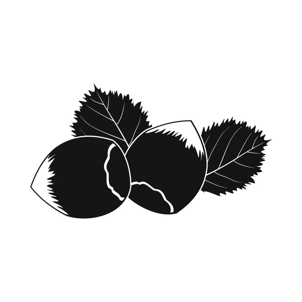 Hazelnut icon black vector