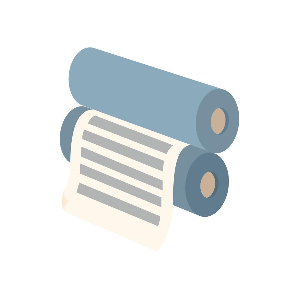 Two rollers with a paper between them icon vector