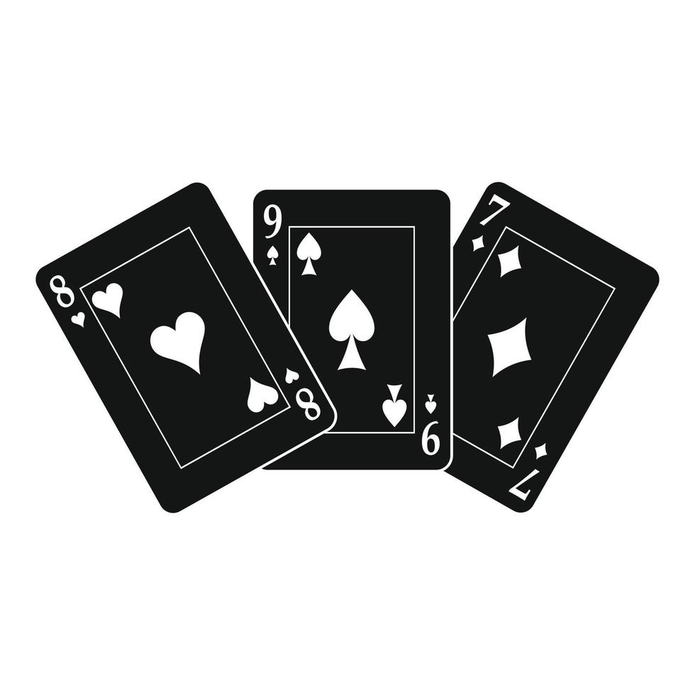 jugando a las cartas icono simple negro vector