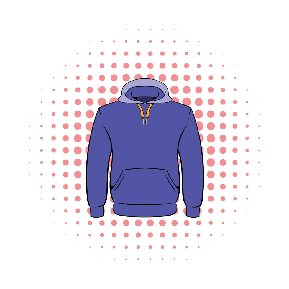 icono de sudaderas con capucha de hombres, estilo cómic vector