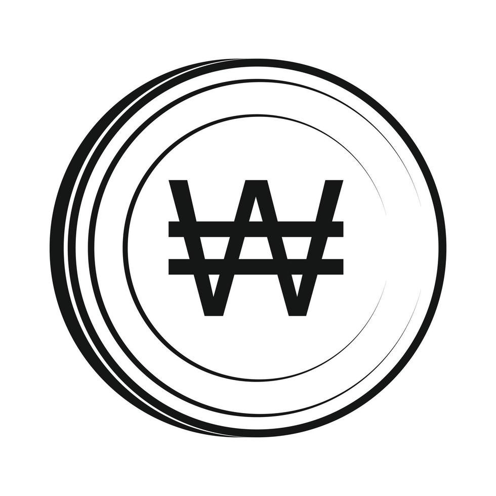 Won icon, simple style vector