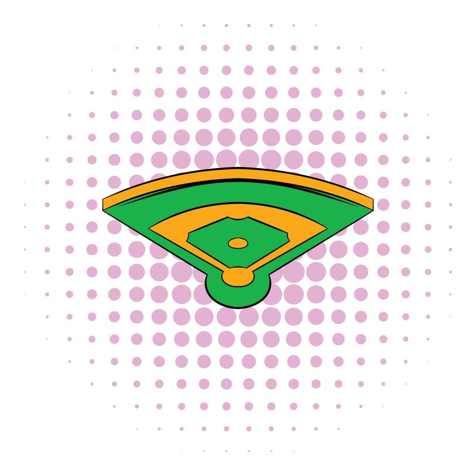 icono de campo de béisbol, estilo comics vector