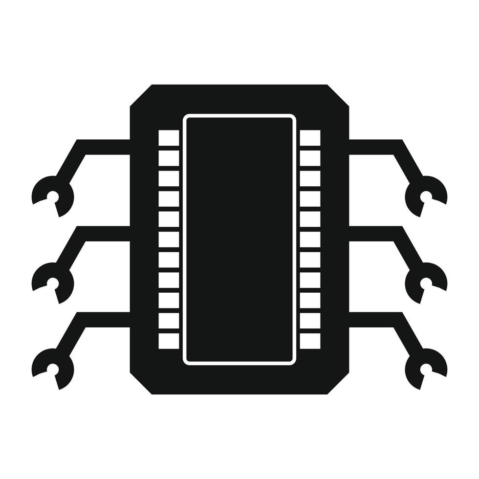 Microchip black simple icon vector