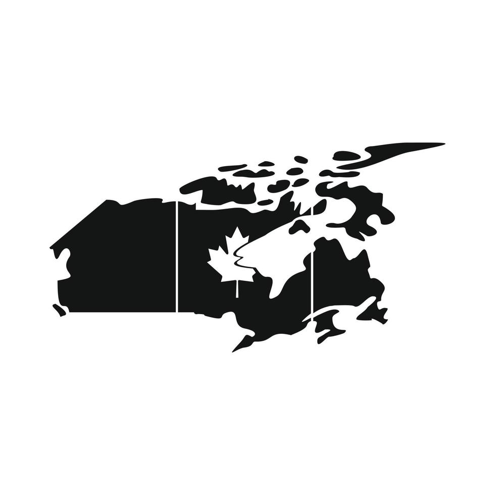 Map of Canada icon, simple style vector