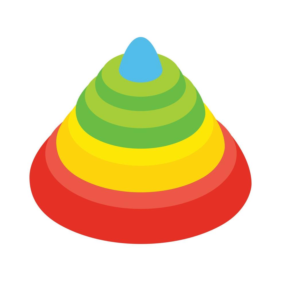 Toy pyramid isometric 3d icon vector