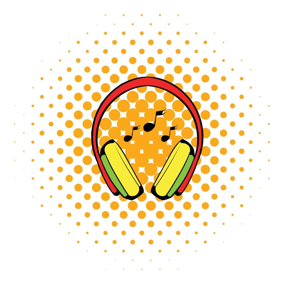 Headphone icon, comics style vector