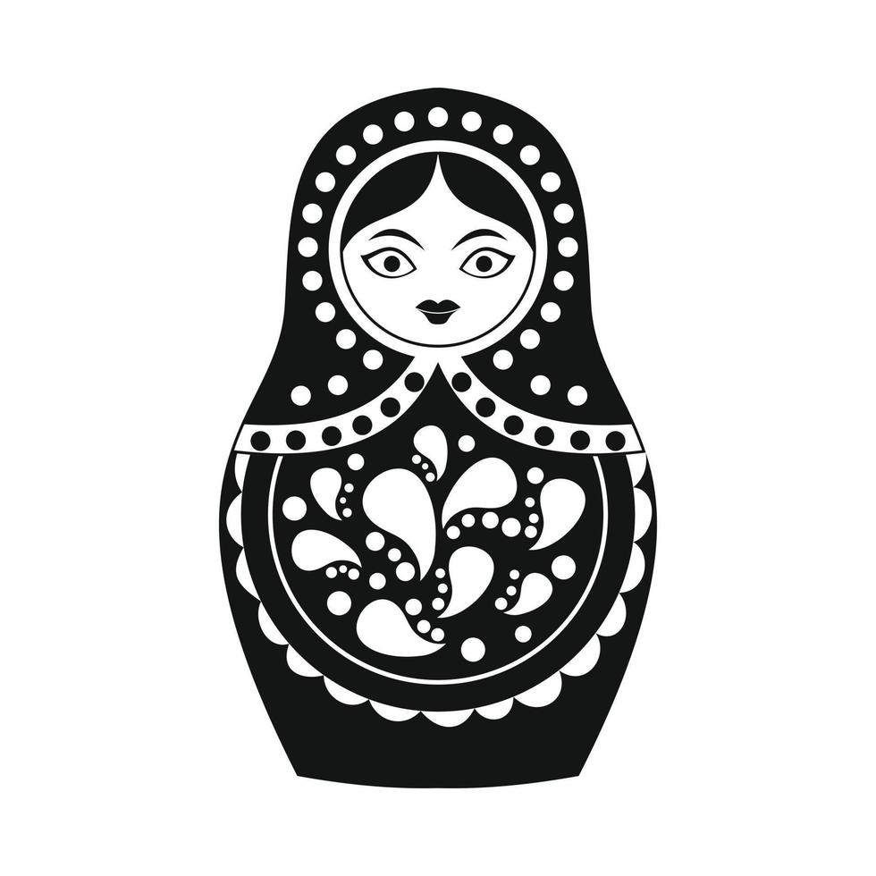 icono de matrioska rusa, estilo simple vector