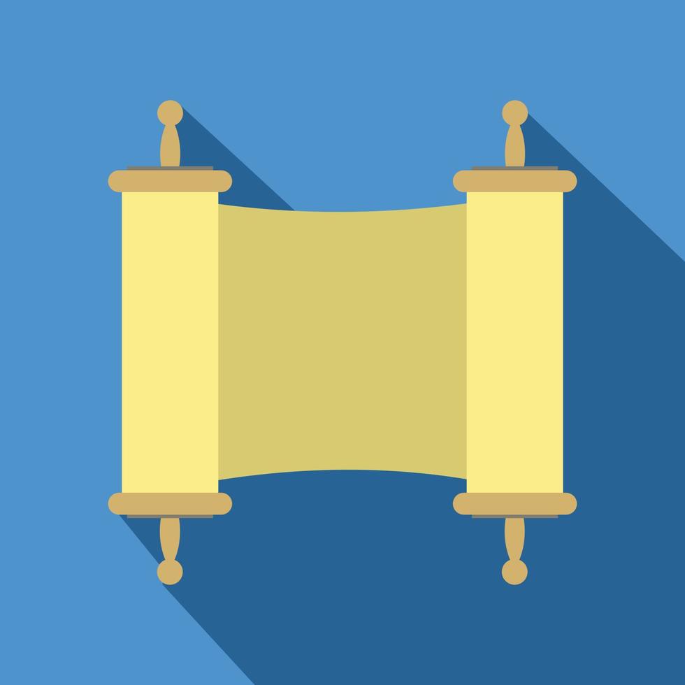 Chinese calligraphy scroll flat icon vector