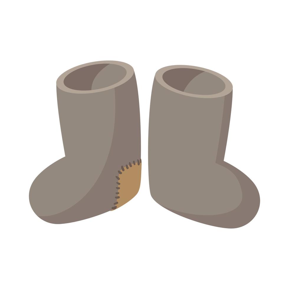 Russian traditional winter felt boots icon vector