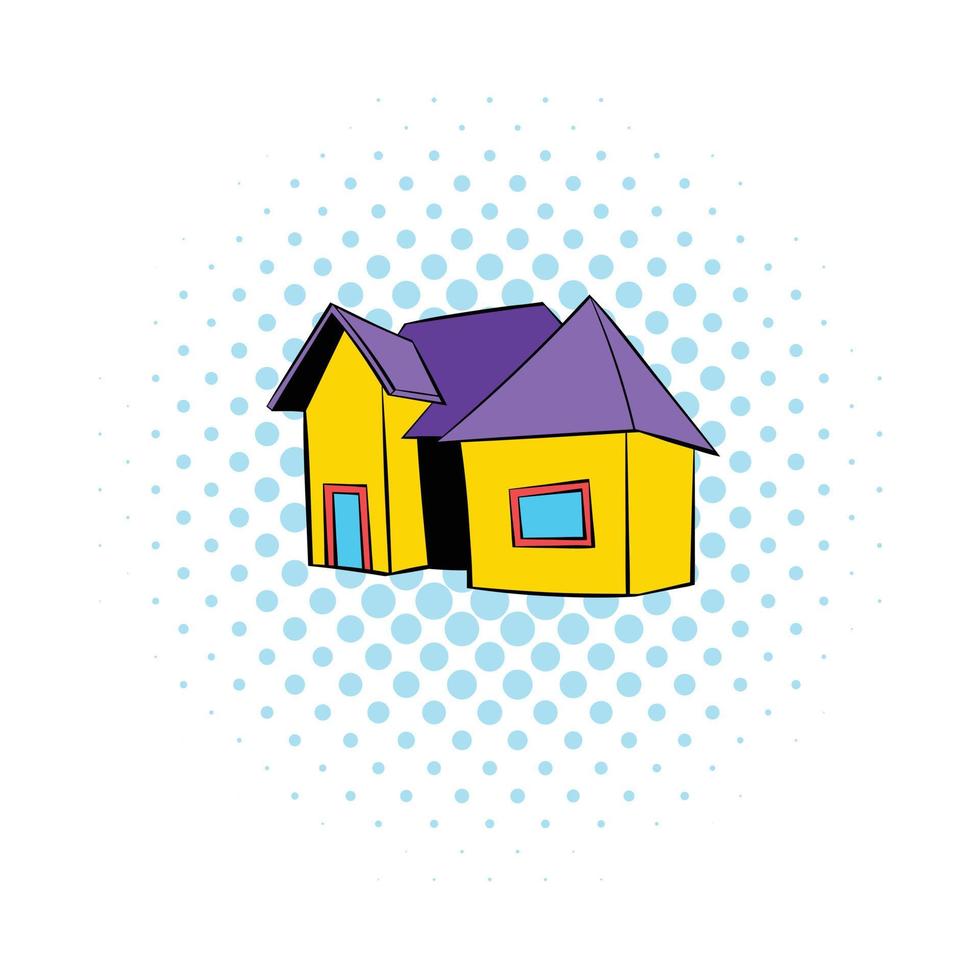 Cottage icon, comics style vector