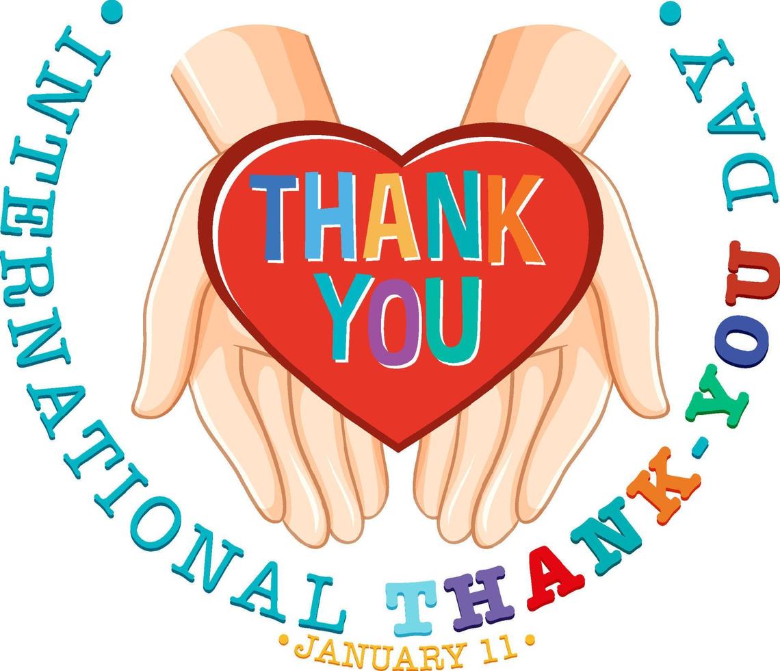 International thank you day icon vector