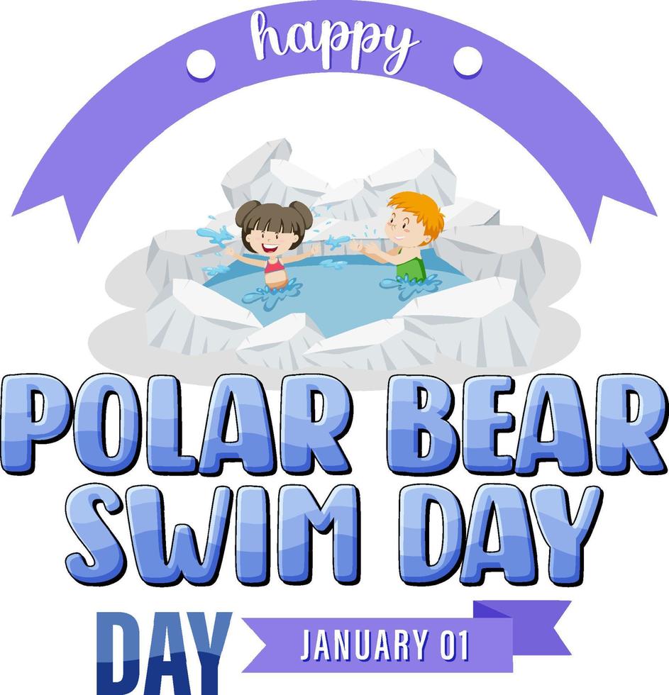 Polar Bear Swim Day Banner Design vector