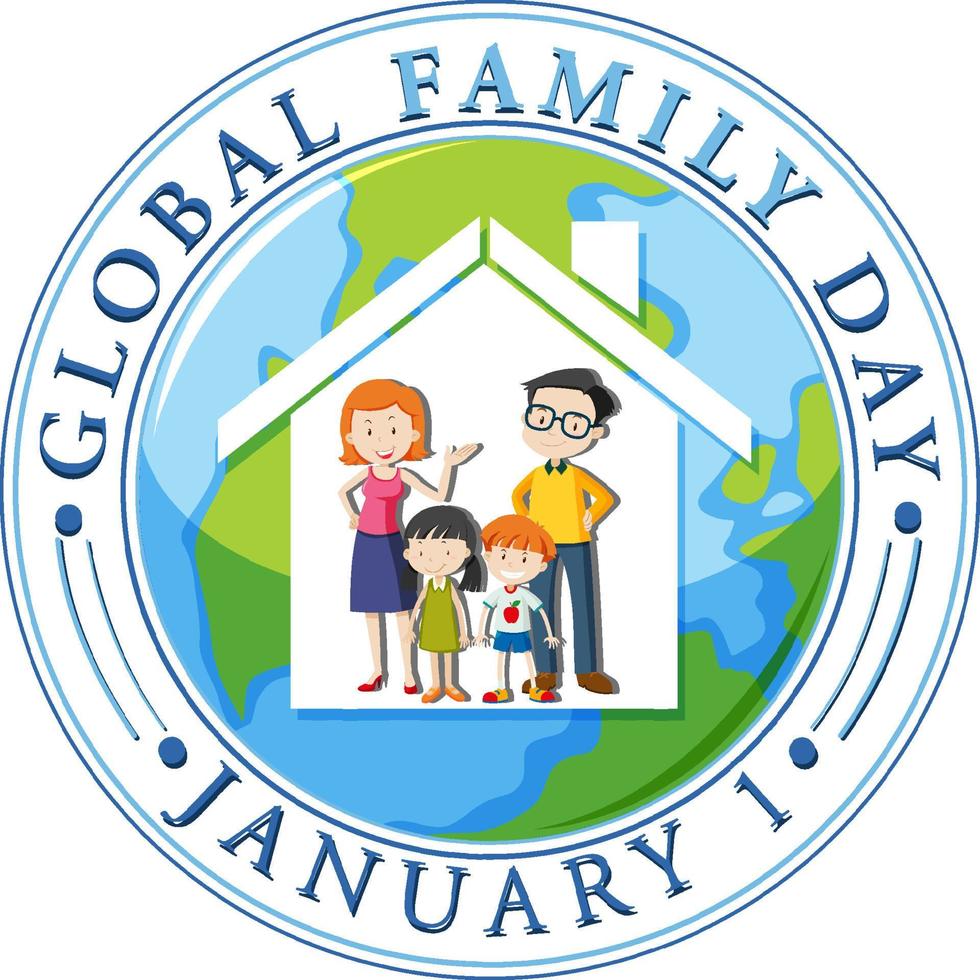 Global family day logo design vector