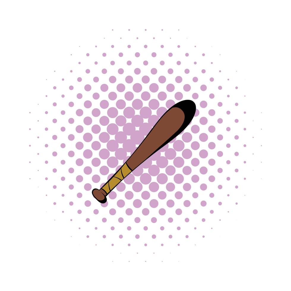 Baseball bat icon in comics style vector