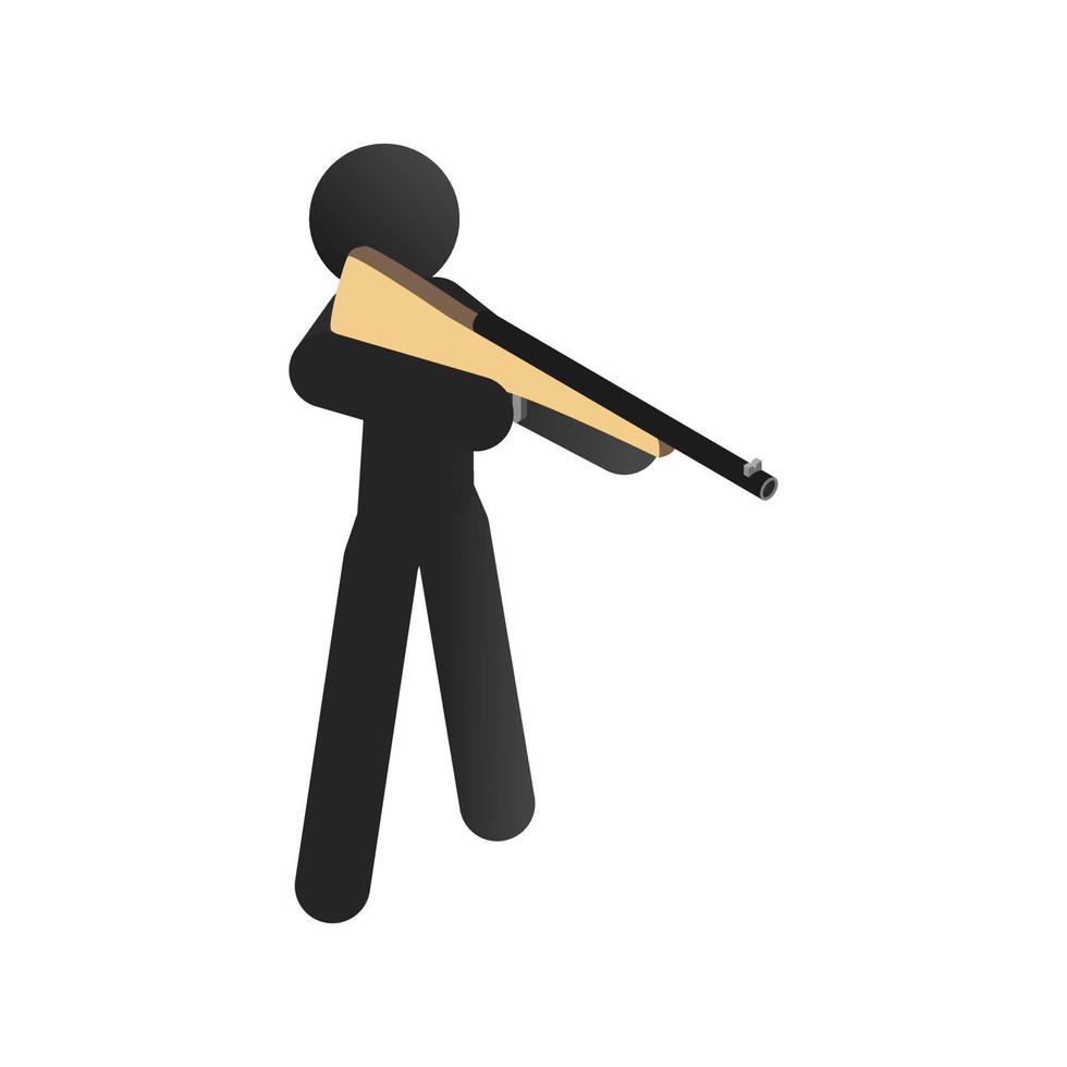 A man training sport shooting isometric 3d icon vector