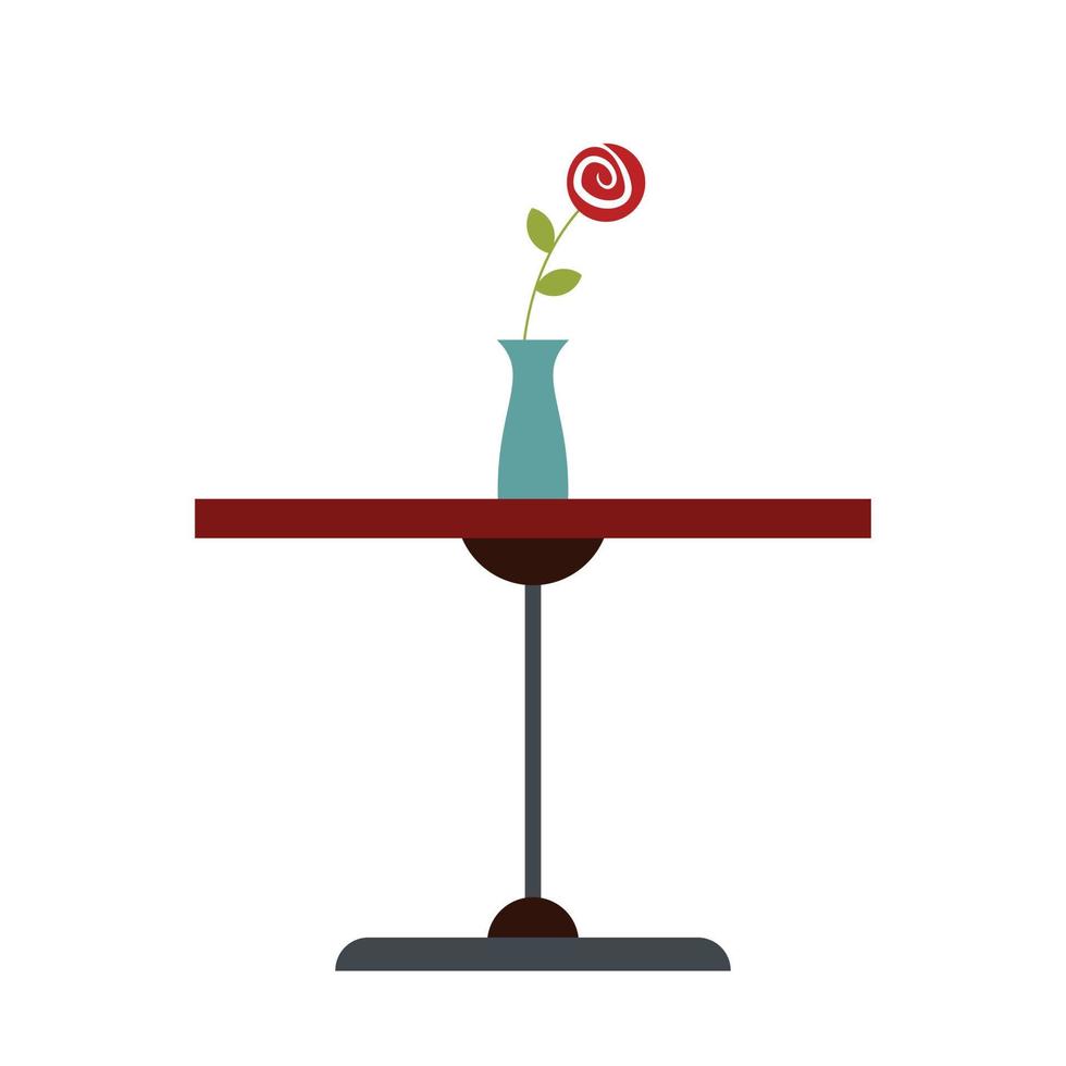 Table with vase flat icon vector