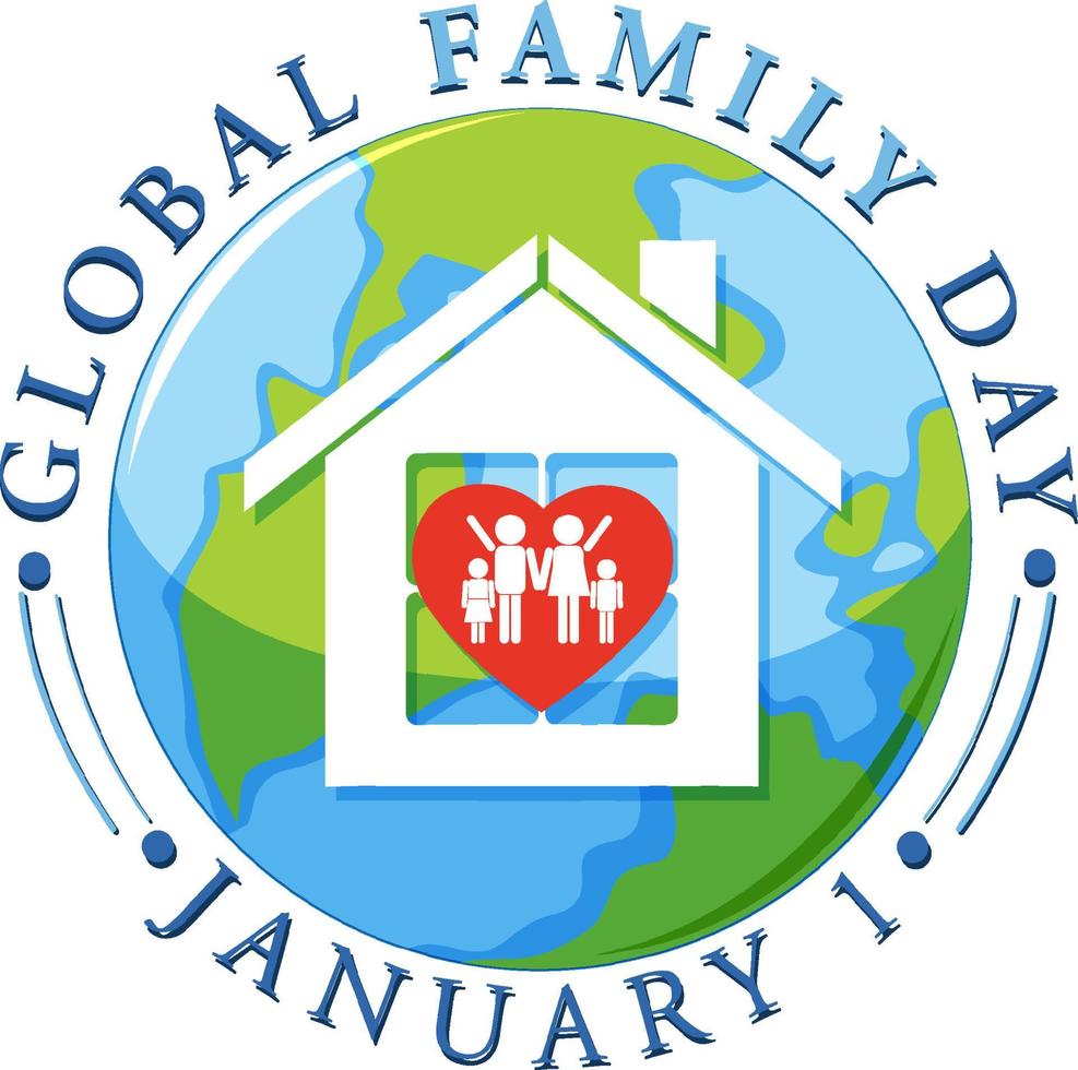 Global family day logo design vector