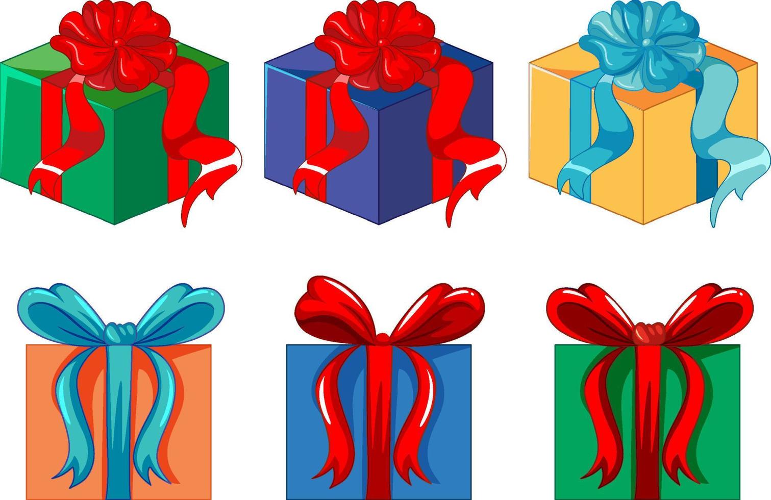 Gift boxes isolated collection vector