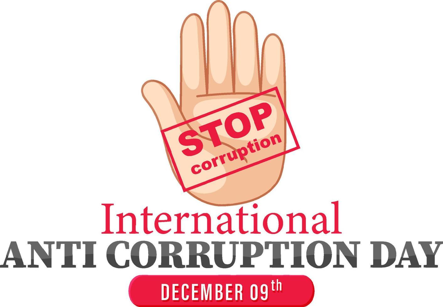 International Anti Corruption Day Poster Design vector