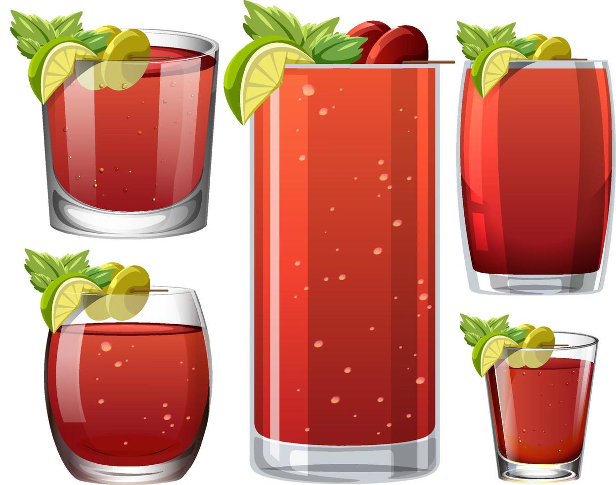 Glass of bloody mary cocktail isolated vector