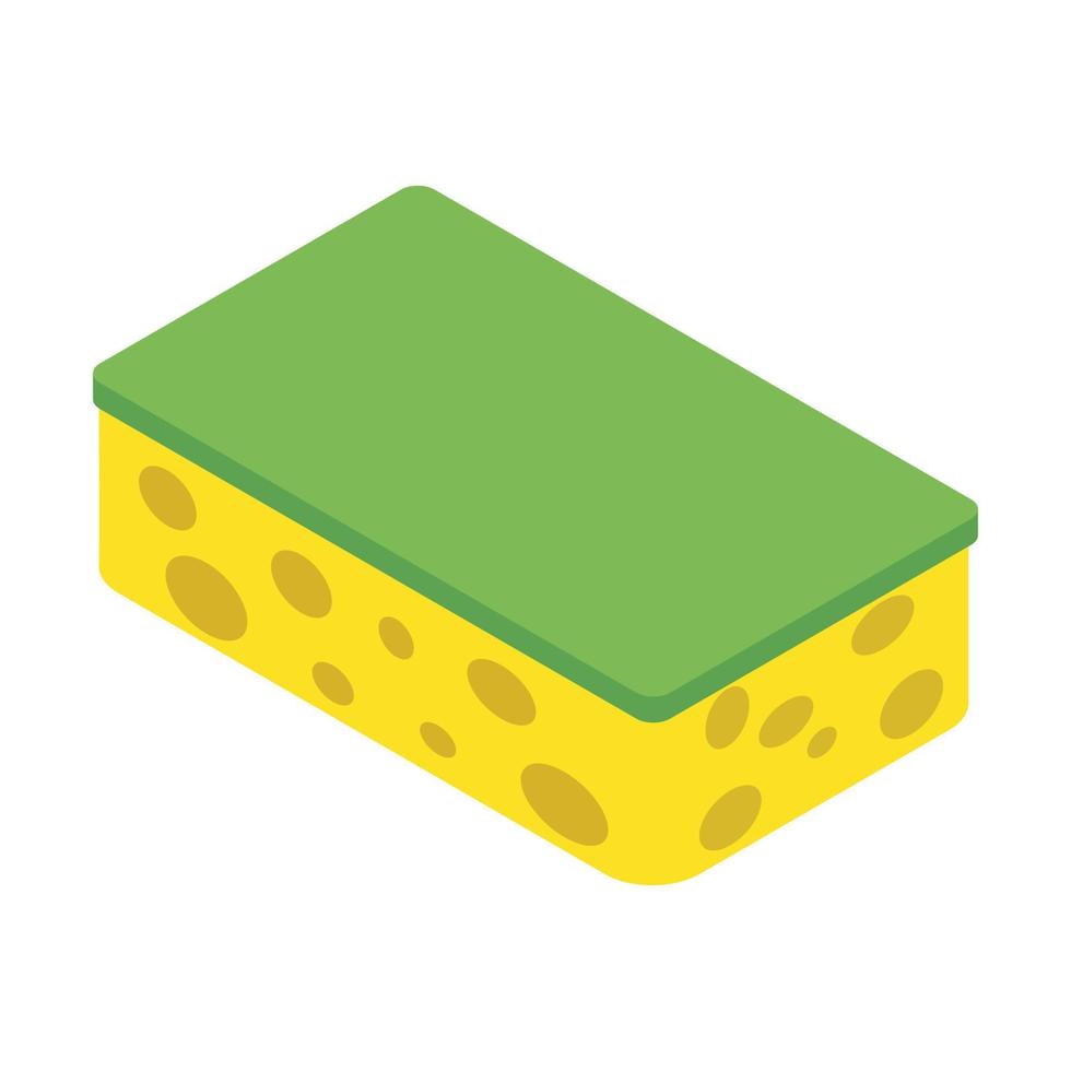 Sponge isometric 3d icon vector