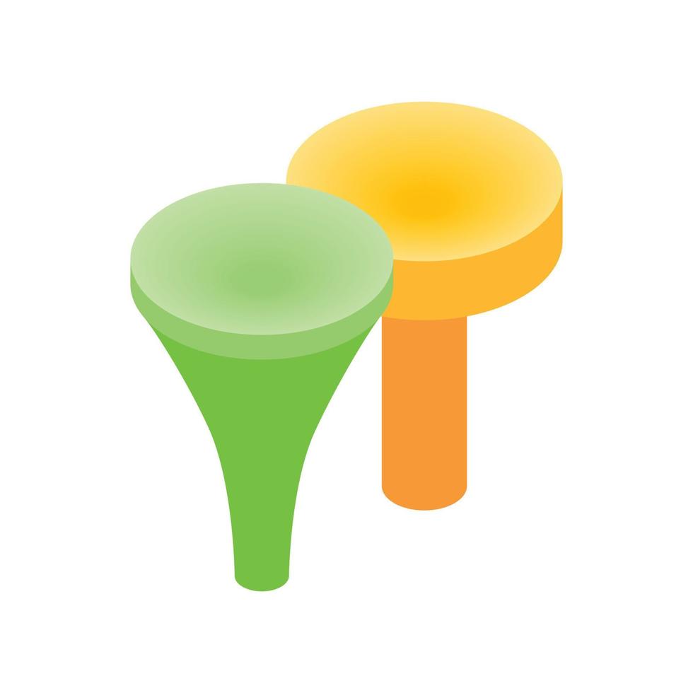 Golf tees isometric 3d icon vector